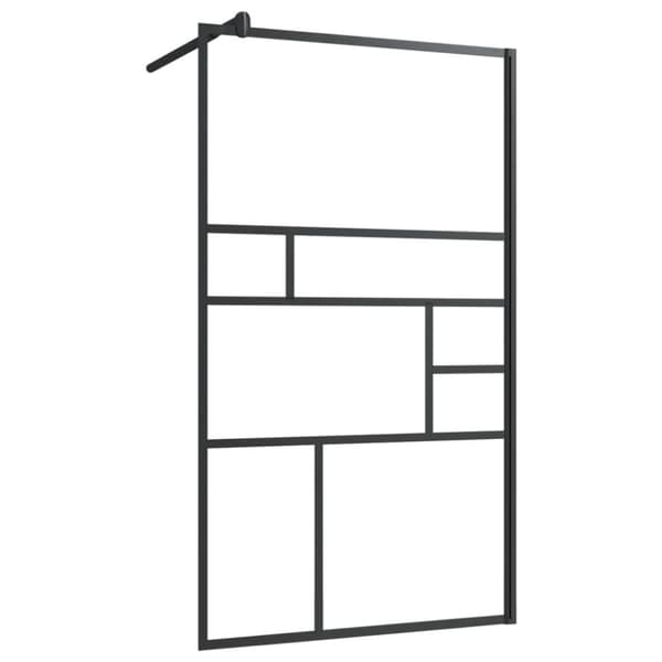 Duschvägg med klart ESG-glas 90x195 cm svart