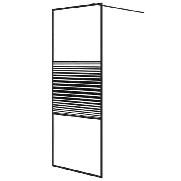 Duschvägg svart 80x195 cm klart ESG-glas