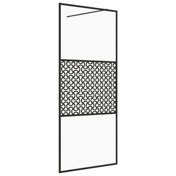 Duschvägg med klart ESG-glas 115x195 cm svart