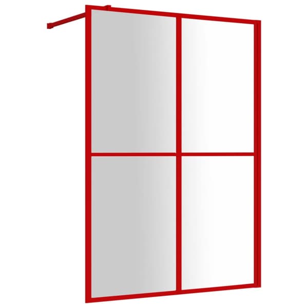Duschvägg med klart ESG-glas röd 140x195 cm