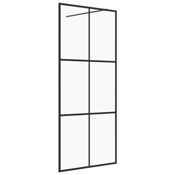 Duschvägg med klart ESG-glas 115x195 cm svart