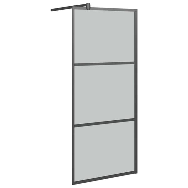 Duschvägg 80x195cm cm mörkt ESG-glas svart