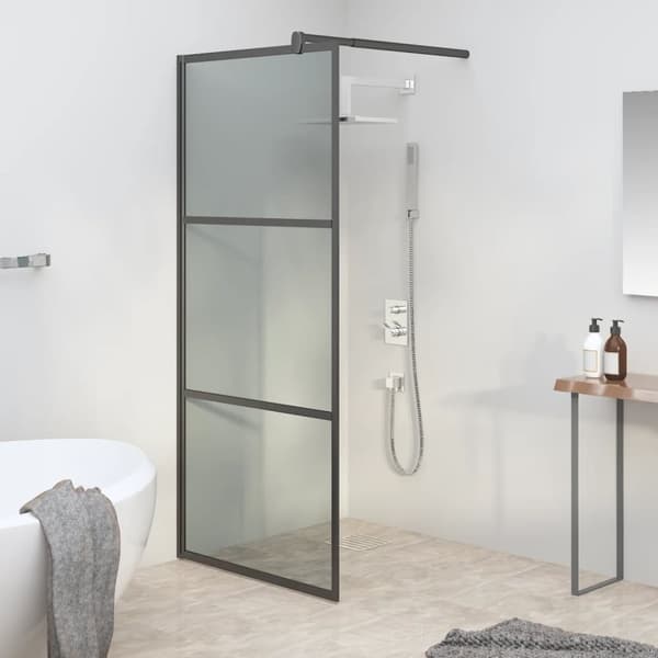 Duschvägg 80x195cm cm mörkt ESG-glas svart