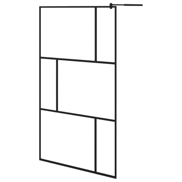 Duschvägg med härdat glas svart 115x195 cm