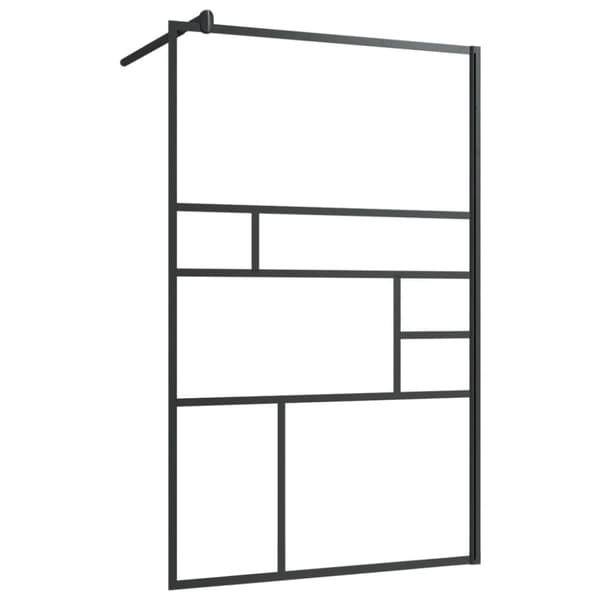 Duschvägg med klart ESG-glas 100x195 cm svart