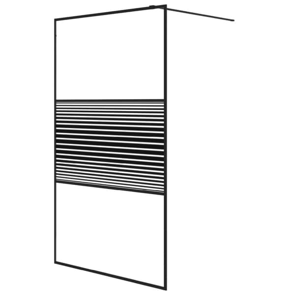 Duschvägg svart 115x195 cm klart ESG-glas