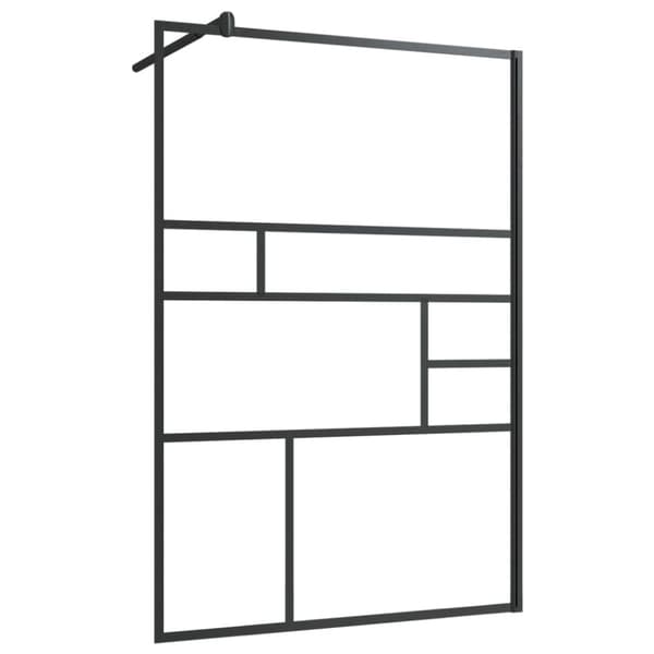Duschvägg med klart ESG-glas 115x195 cm svart
