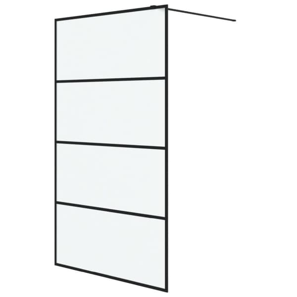 Duschvägg svart 115x195 cm halvfrostat ESG-glas