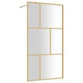 Miniatyrbild 2 av 2: Duschvägg med klart ESG-glas guld 100x195 cm