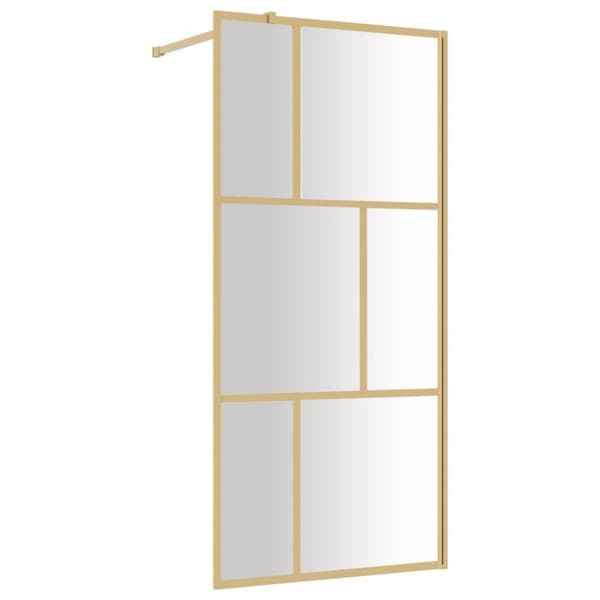 Duschvägg med klart ESG-glas guld 90x195 cm