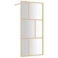 Miniatyrbild 2 av 2: Duschvägg med klart ESG-glas guld 90x195 cm