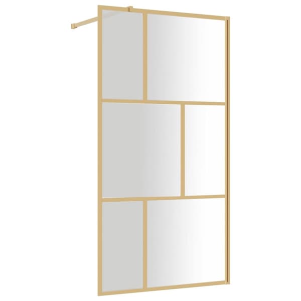 Duschvägg med klart ESG-glas guld 115x195 cm