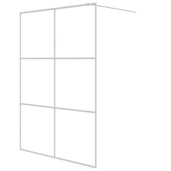 Duschvägg vit 140x195 cm klart ESG-glas