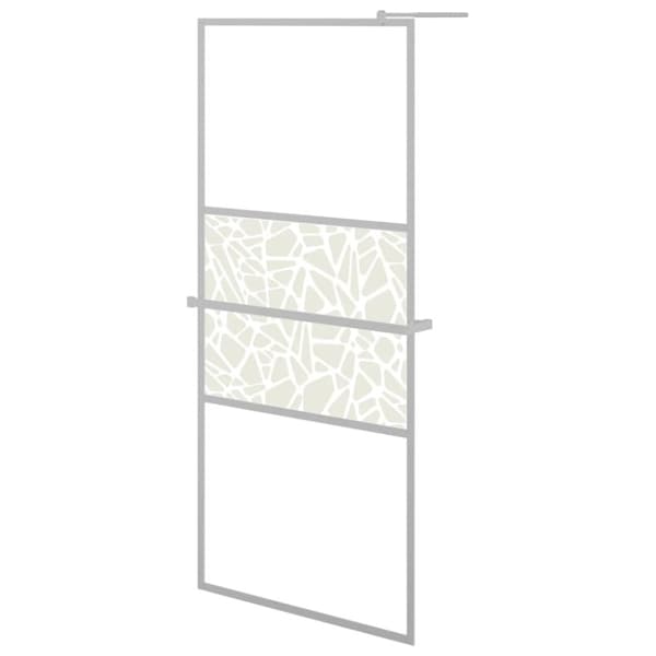 Duschvägg med hylla krom 90x195 cm ESG-glas&aluminium