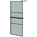 Miniatyrbild 2 av 2: Duschvägg med hylla svart 80x195 cm ESG-glas&aluminium