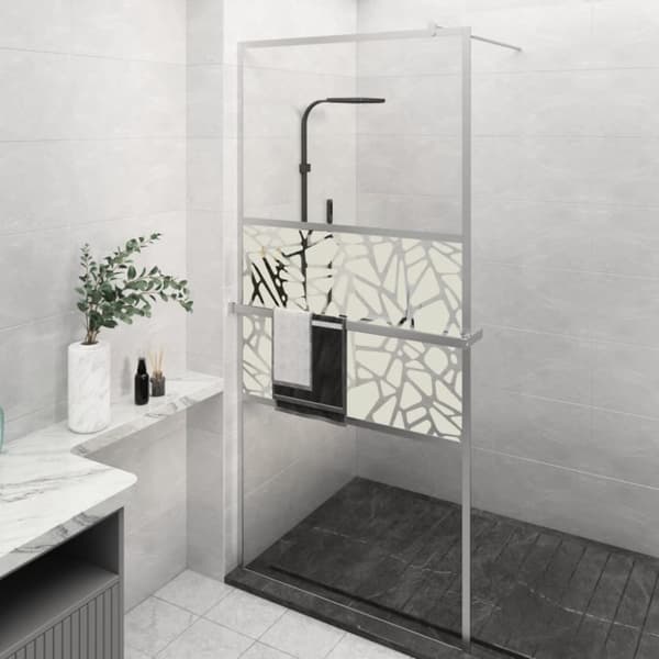 Duschvägg med hylla krom 100x195 cm ESG-glas&aluminium