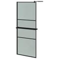 Miniatyrbild 2 av 2: Duschvägg med hylla svart 90x195 cm ESG-glas&aluminium