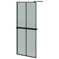 Miniatyrbild 2 av 2: Duschvägg med hylla svart 80x195 cm ESG-glas&aluminium