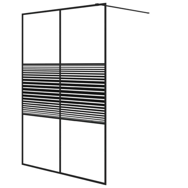 Duschvägg svart 140x195 cm klart ESG-glas