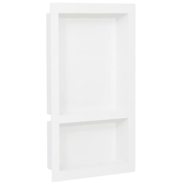 Infälld duschhylla niche 2 hyllor matt vit 41x69x9 cm