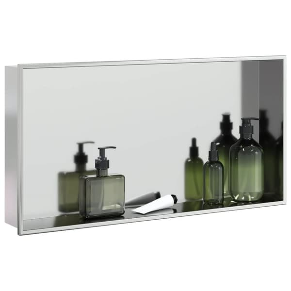 Duschnisch borstad silver 62x32x9 cm rostfritt stål
