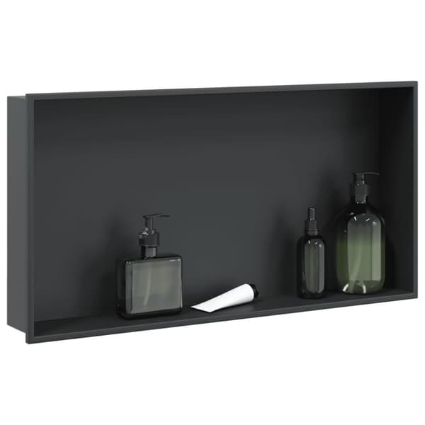 Duschnisch matt svart 62x32x9 cm rostfritt stål