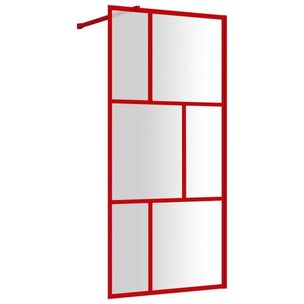 Duschvägg med klart ESG-glas röd 80x195 cm