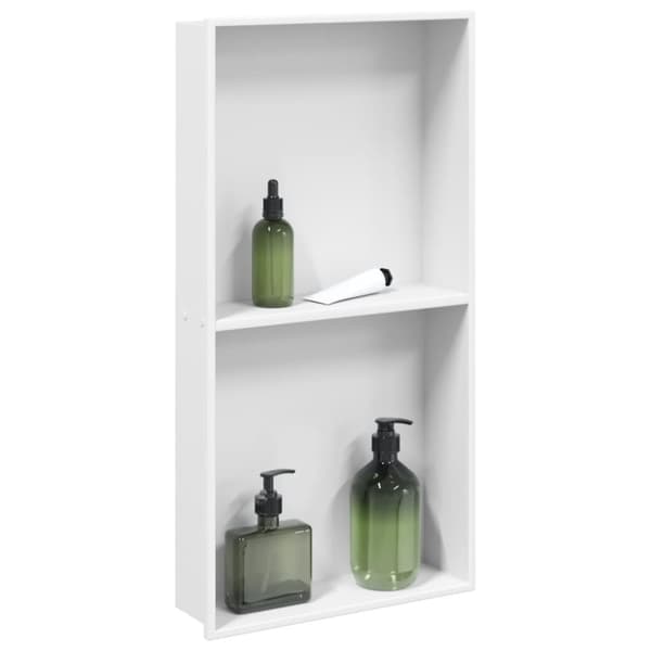 Duschnisch matt vit 32x62x9 cm rostfritt stål