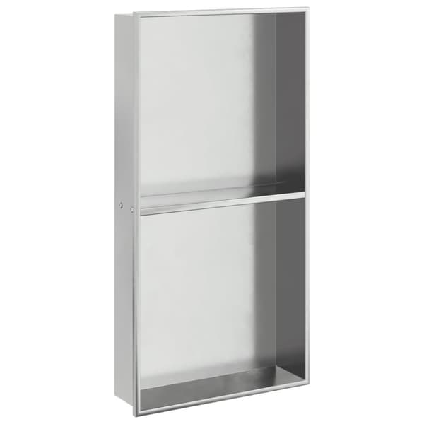 vidaXL brusehylde 32x62x9 cm rustfrit stil børstet sølvfarve