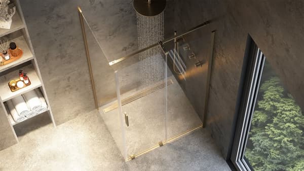 Brusekabine REA Montana Børstet Guld 120x80