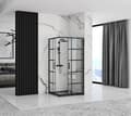 Pikkukuva 3 / 7: SUIHKUKAAPPI REA CONCEPT 80X100 BLACK + SUIHKUTARJOTIN SAVOY WHITE