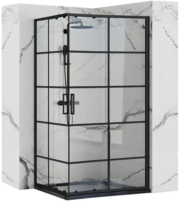 SUIHKUKAAPPI REA CONCEPT 80X100 BLACK + SUIHKUTARJOTIN SAVOY WHITE