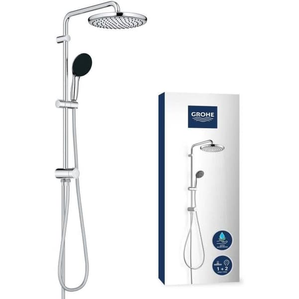 Brusesøjle med manuel omskifter - Vandbesparende - GROHE Vitalio Start System 250 - Krom - 26680001