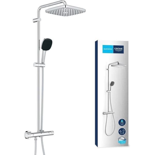 Brusesøjle med termostatarmatur - Vandbesparende - GROHE Vitalio Comfort 250 - Krom - 26696001