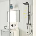 Miniatyrbild 4 av 6: Duschpelare med termostatblandare - Vattenbesparande - GROHE Vitalio Comfort 250 - Mattsvart - 266962431