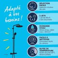 Miniatyrbillede 3 af 6: Brusesøjle med termostatarmatur - Vandbesparende - GROHE Vitalio Start System 250 - Matsort - 266772431