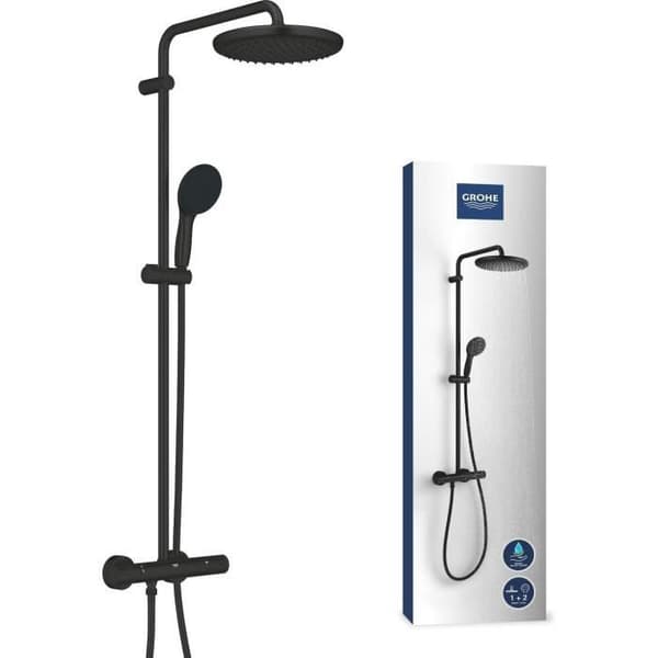 Brusesøjle med termostatarmatur - Vandbesparende - GROHE Vitalio Start System 250 - Matsort - 266772431