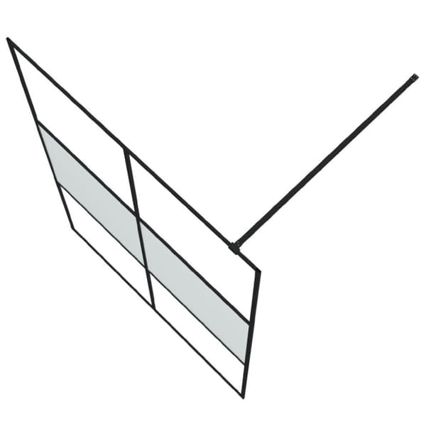 vidaXL Duschvägg svart 140x195 cm halvfrostat ESG-glas