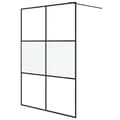 Miniatyrbild 1 av 7: vidaXL Duschvägg svart 140x195 cm halvfrostat ESG-glas
