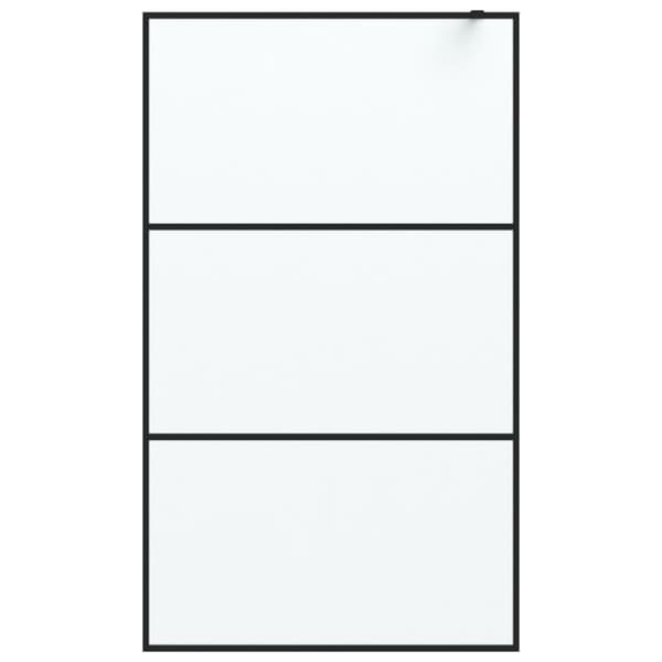 vidaXL Duschvägg svart 115x195 cm halvfrostat ESG-glas