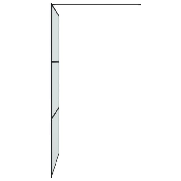 vidaXL Duschvägg svart 115x195 cm halvfrostat ESG-glas