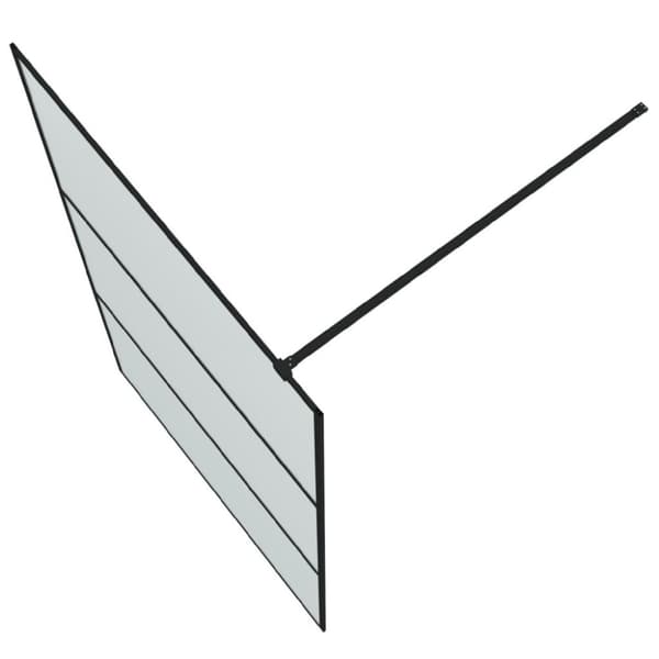 vidaXL Duschvägg svart 115x195 cm halvfrostat ESG-glas