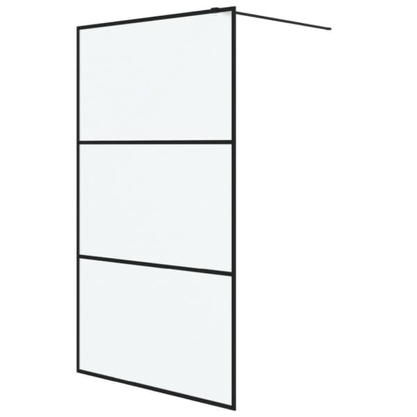 vidaXL Duschvägg svart 115x195 cm halvfrostat ESG-glas