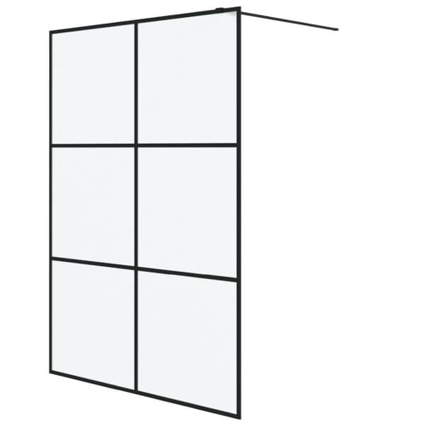 vidaXL Duschvägg svart 140x195 cm halvfrostat ESG-glas