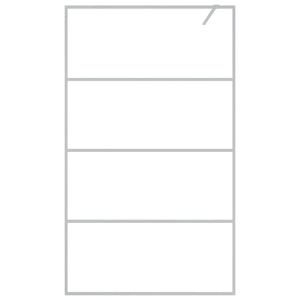 vidaXL Duschvägg silver 115x195 cm klart ESG-glas