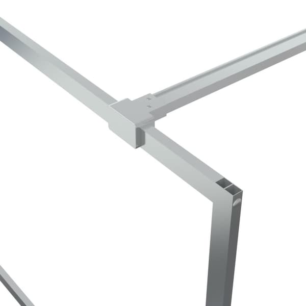 vidaXL Duschvägg silver 140x195 cm klart ESG-glas