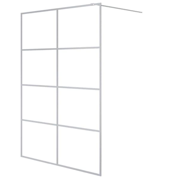 vidaXL Duschvägg silver 140x195 cm klart ESG-glas