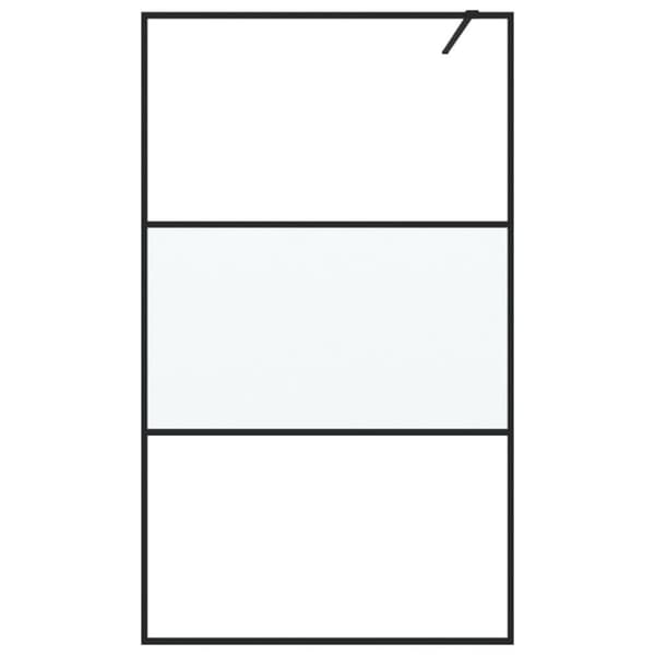 vidaXL brusevæg 115x195 cm halvmatteret sikkerhedsglas sort