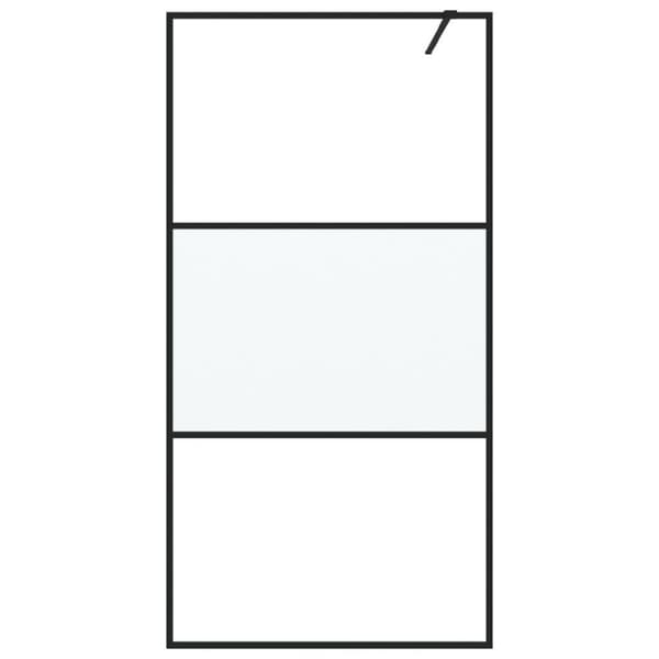 vidaXL brusevæg 100x195 cm halvmatteret sikkerhedsglas sort
