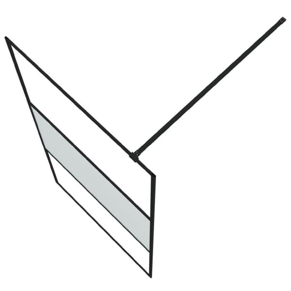vidaXL brusevæg 100x195 cm halvmatteret sikkerhedsglas sort